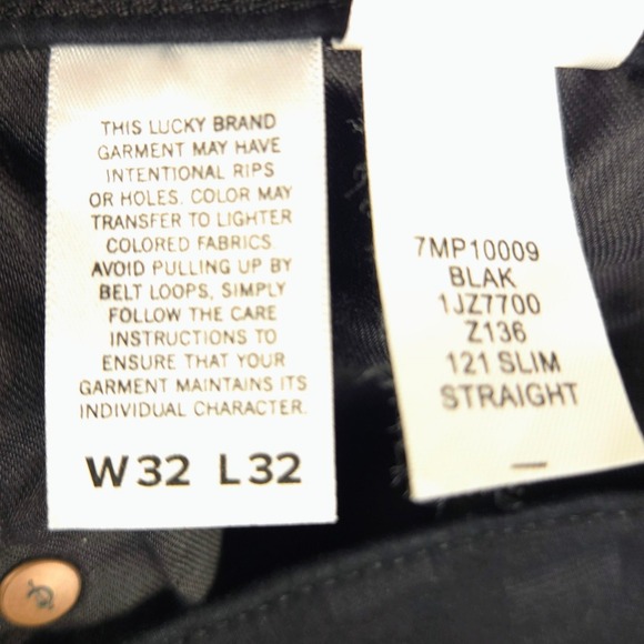 Lucky Brand 121 Slim Straight Mens Black Jeans W32 L32 - Picture 4 of 7
